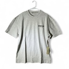 Fear of God Essentials Mens Heather Grey Logo Graphic T-Shirt Boxy Fit Sz L NEW