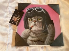 Bob Cat By Lucia Heffernan Frame Cat Decor 12" x 12" New!