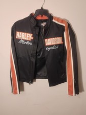 Harley Davidson riding black and orange Jacket Women&rsquo;s Size Large - Nice!