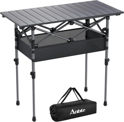 3ft Aluminum Roll Top Camping Table 2 Adjustable Height Camping Table Folding