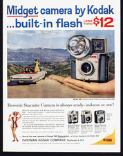 1961 EASTMAN KODAK MIDGET CAMERA BROWNIE STARMITE CAMERA VTG MAGAZINE PRINT AD