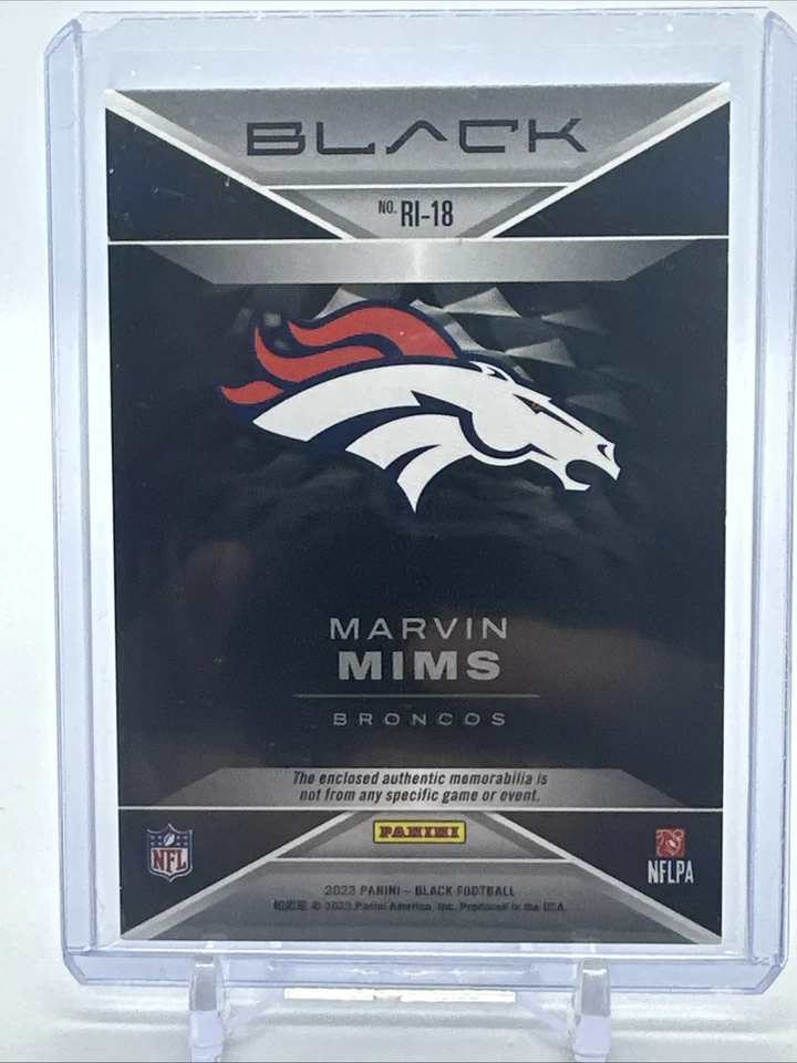 2023 Panini Black MARVIN MIMS Rookie Influx Royal JERSEY RC /150 Denver Broncos - Image 4 of 4