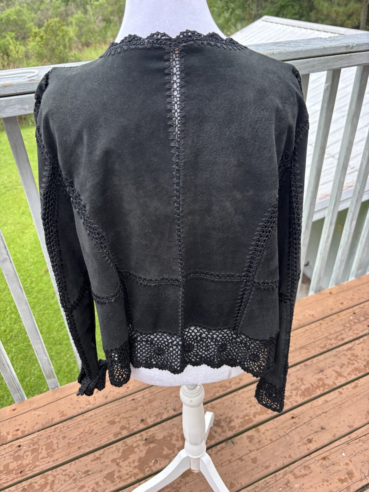 Suede Essentials Black Cropped Jacket Cardigan - image 4