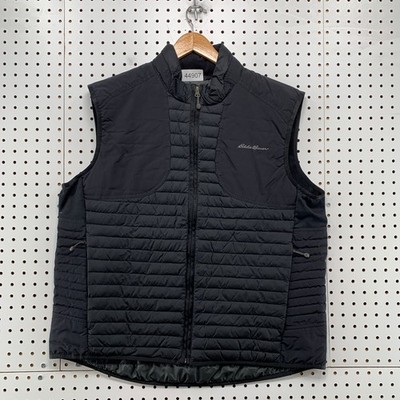Eddie Bauer Down Vest Mens XL Black Sport Shop Goose Ripstop Shell Outdoor