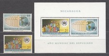 Nicaragua - Aérien Yvert 423/4 + H 95 ** MNH Année Du Réfugié