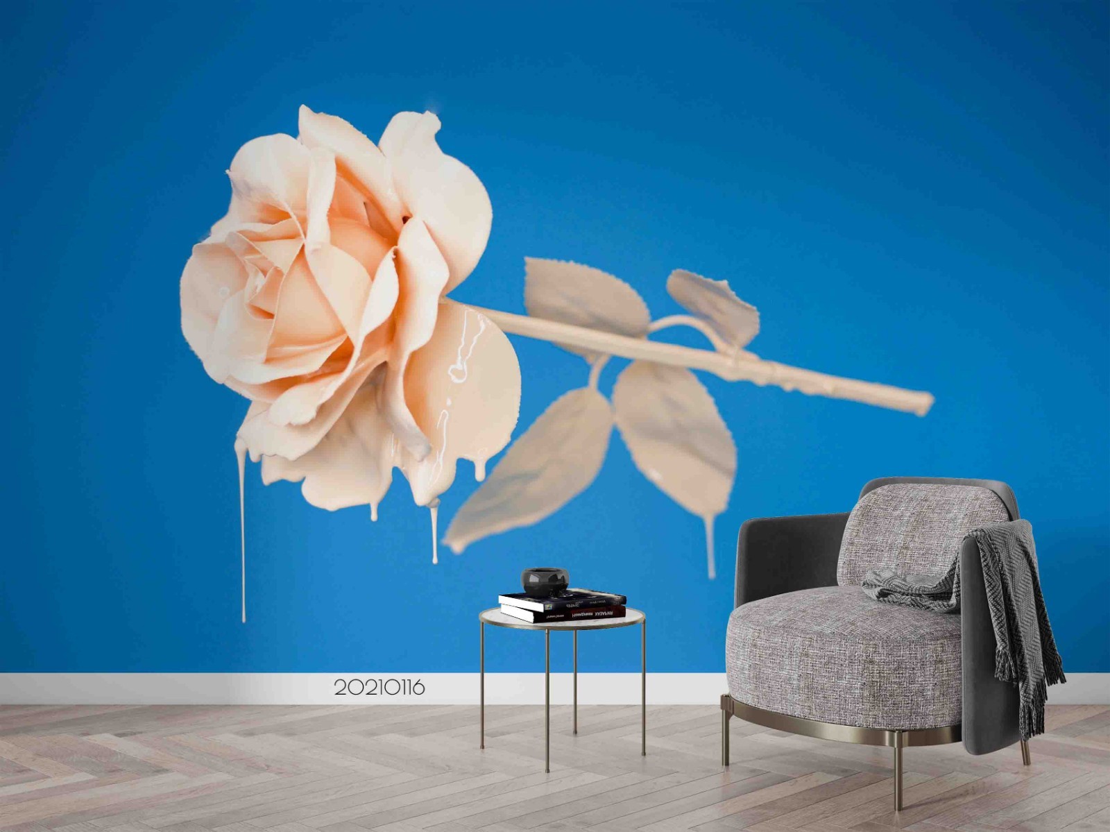 3D Rose Plant Close-up Wall Murals Wallpaper Murals Wall Sticker