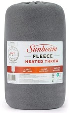 Sunbeam Fleece Heated Throw Blanket 50 Inch By 60 Inch Gray