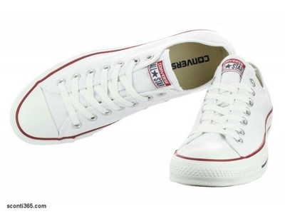 Converse Chuck Taylor All Star Classic Schuhe Junior Weiß Lacci Canvas Gummi
