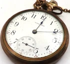 Antique Waltham  GOLD FILLED RAILROAD POCKET WATCH   WITH CHAIN 16276072  RUNS