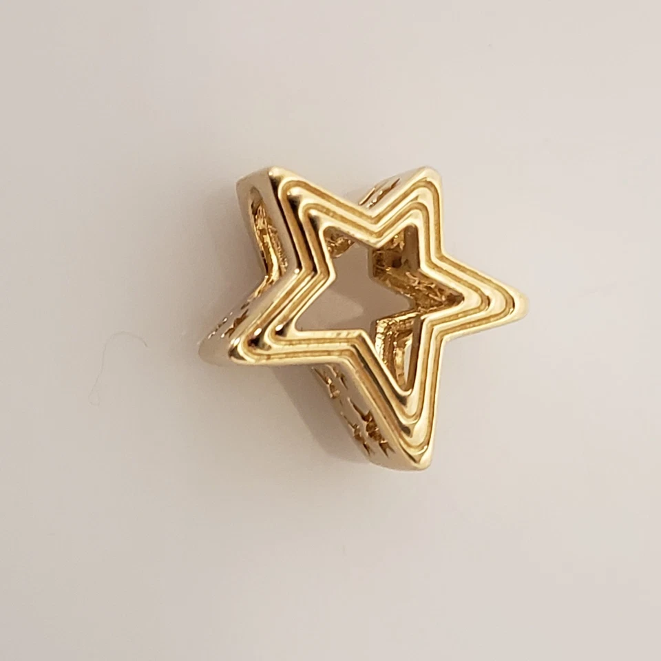 Pandora 14k желтое золото сияющий звезда бусина подвеска 752362C01 - Изображение 2 из 4