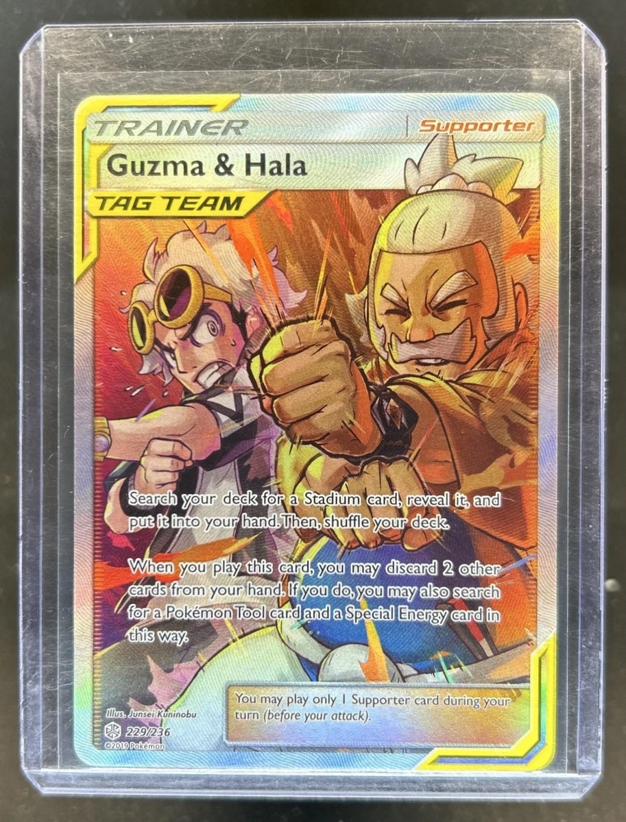 guzma and hala pokemon card & 229/236 Sm-Cosmic Eclipse for sale Ultra Rare Card Type WTB - PLS SELL ME