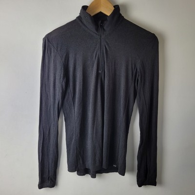 BAM Damen Gr. S anthrazitgrau 1/4 Zip Bambus Bio Baumwolle Top Freizeit Wandern