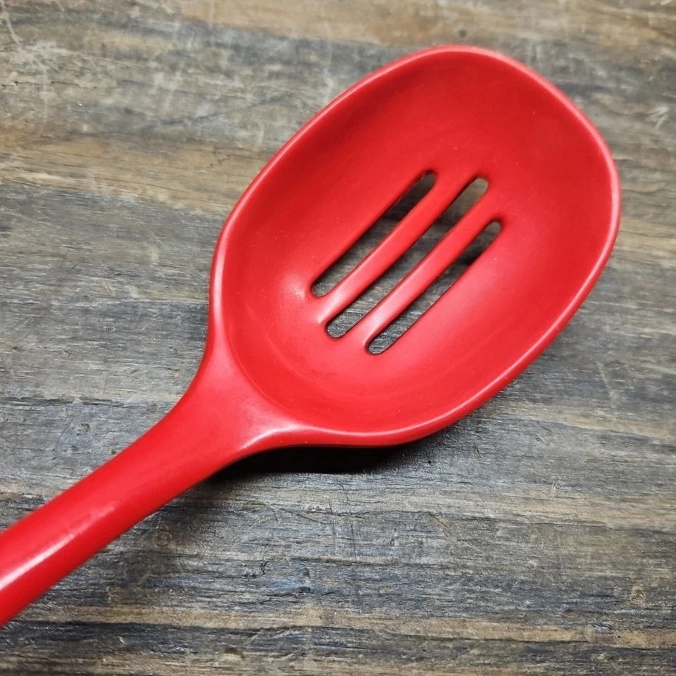 Vintage Melamine Ware Slotted Spoon Red Cooking Serving Utensil 11.5" SH-706 - Image 4 of 4