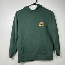 Vans Off The Wall Hoodie Green Pizza Youth Sz M Skater Y2K Grunge