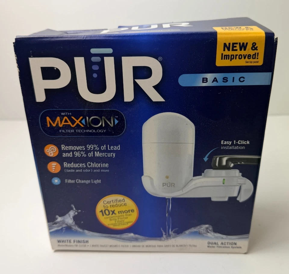 PUR Filter Water Filtration System Faucet Mount White Finish NIP FM-3333B NEW - Image 2 of 4