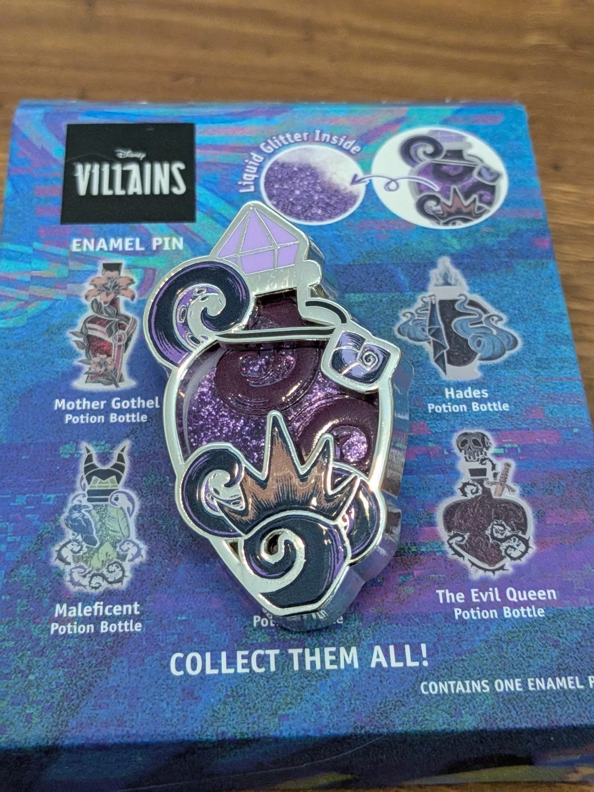 Disney Villains Potion Perfume Bottle Pin Moving Glitter Ursula Little Mermaid