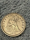 1877 Seated Liberty Quarter. Better Grade. Old US Coin. Silver Coin.