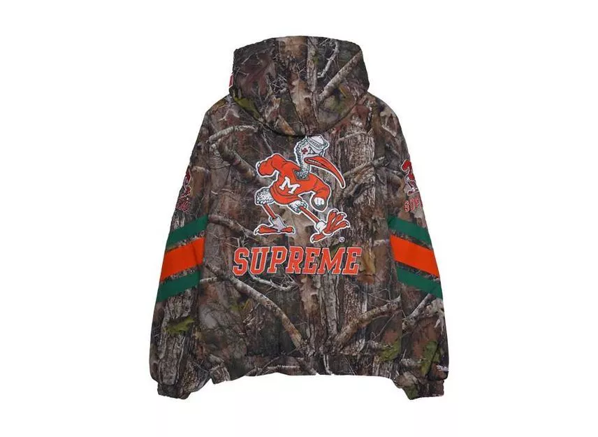 Veste de stade à capuche Supreme Mitchell & Ness NCAA feuilles