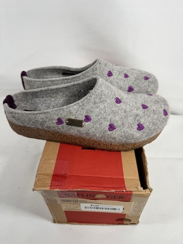 HAFLINGER Grizzly Cuoricini SILVER Hearts Arch Support Slipper - Picture 10 of 11