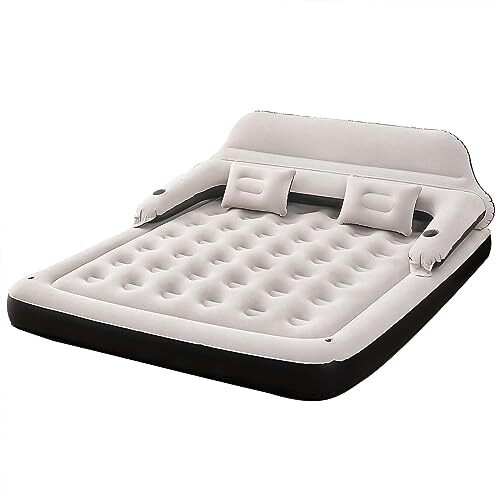 Size Air Mattress with Headboard and Pillows, Blow Up Bed Inflatable