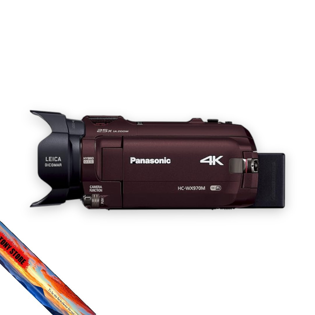 Panasonic HC-WX970M-T 4K Video Camera Wipe Take Camcorder Brown