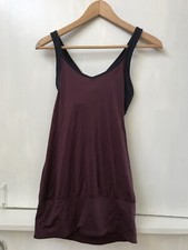 Victoria's Secret VSX Sport Tank Top Racerback Burgundy Navy Built in Bra XS