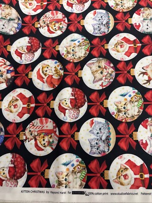 Kitten Christmas #5642 by Kayomi Haral Studio E Cats in Ornaments 1 Yd