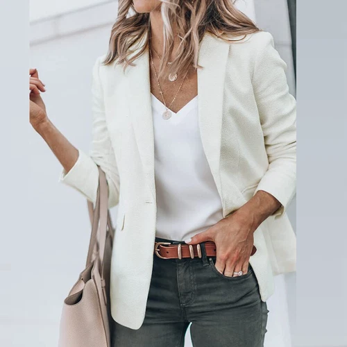 Ladies Casual Long Sleeve Cardigan Jacket Womens OL Open Front Blazer Suit S-5XL - Picture 14 of 69