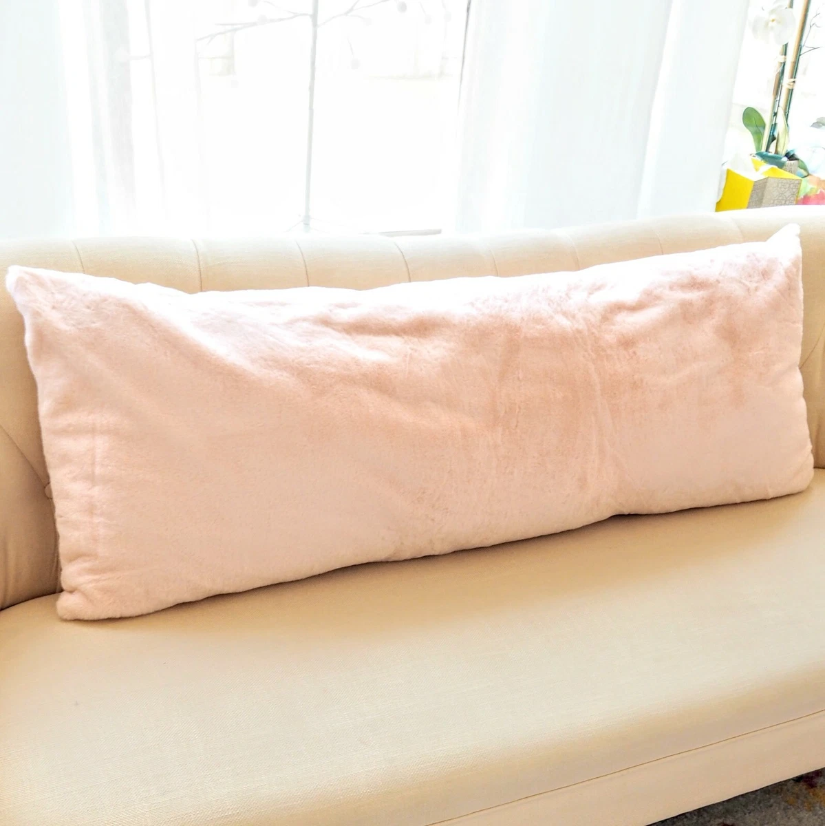 Pink fur cheap body pillow