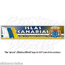 CANARY ISLANDS Flag-Coat of Arms Spain Islas Canarias Vinyl Decal, Sticker 