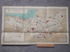 1934 Map of Somerset - Sewage Disposal and River Basins