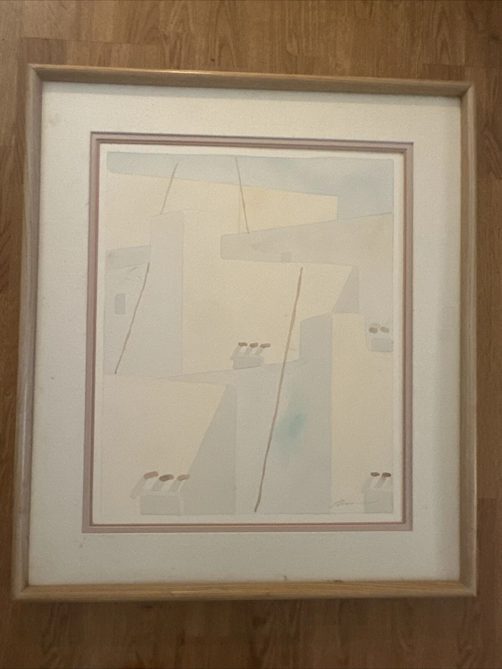 ROBERT WHITE, ACUARELA FIRMADA, ETIQUETA GALERÍA LOS ANGELES, REALISMO MOD MODERNO Foto 3 de 4