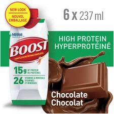 Boost High Protein Chocolate Meal Replacement Drink Workout Boost 6 x 237ml NEW