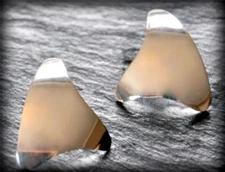 Vintage 1" Sterling Silver Ultra Modern Freeform Curved Wedge Post Earrings 925