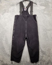 Polartec Fleece Pants Cold Weather Overalls Medium Short Black Suspenders Zip