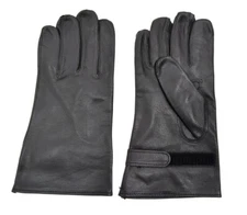 Genuine French Army Gloves Military Issued Leather Black France Surplus NEW