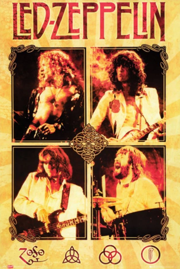 Led Zepplin 24x36 Poster- Robert Plant, John Bonham, Jimmy Page John Paul Jones  - Image 2 of 4