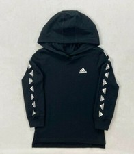 NEW Little Youth Boy's Adidas Hooded Long Sleeve Cotton Shirt Size 4