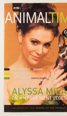ALYSSA MILANO PAUL McCARTNEY VS COVANCE EGYPT Peta Animal Times magazine UK Rare