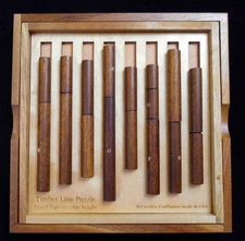 Timber Line Brain Teaser Puzzle  Insert the logs so all trunks are same height