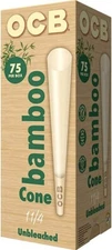 OCB Bamboo Unbleached Cones 75/box 1.25