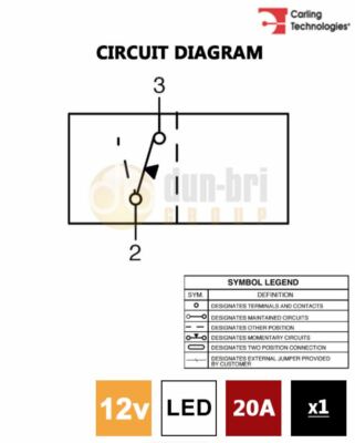 CARLING SWITCH Interruttore Contura II ON-OFF-(ON) 12V - Foto 6