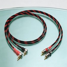 Pair RCA Cable OFC Copper Wire Right Angle Plug HiFi Audio Interconnect Cable