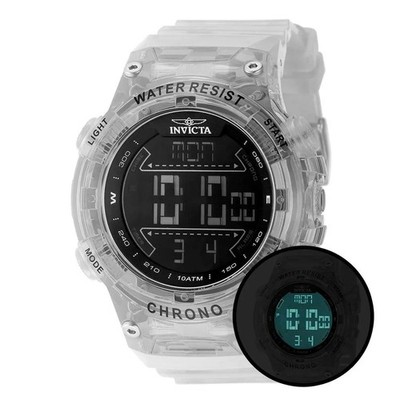 Invicta Racing Burnout Digital Mens Watch Transparent Clear - 52mm (PF21223) NEW