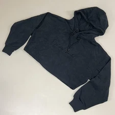 SAMSHIELD Equestrian Hooded Cropped Sweatshirt Women's Sz S Black