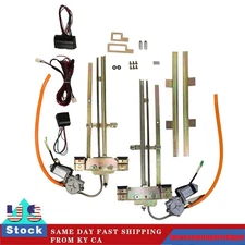 NEW Vintage Car Street Hot Rat Rod Flat Glass Power Window Kit U Wire It 2 Door
