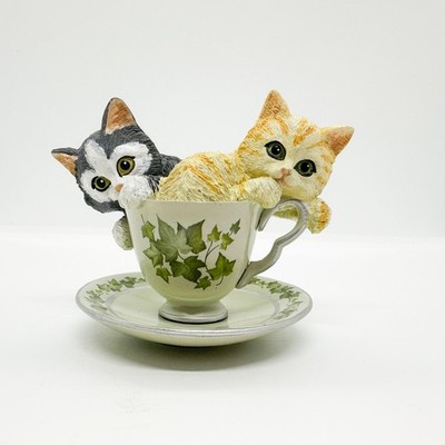 Hamilton Collection Purr-fectly Tea-lightful Cats Teacup Orange Ivy Tuxedo