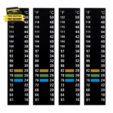 4Pcs Aquarium Thermometer Strip, Adhesive Temperature Sticker Aquarium Thermomet