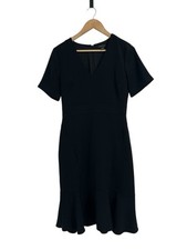 Ann Taylor Classic V Neck Short Sleeve Ruffle Hem Dress Size 2 Capsule Wardrobe