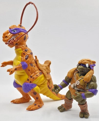 1993 Vintage Playmates TMNT Ninja Turtles Cave Man Don Trippy Tyrannosaurus